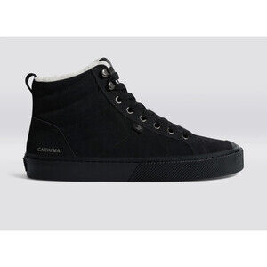 Cariuma OCA Therma Boots Mens US 8.5 Black Suede Shearling Lined High Top GAL744